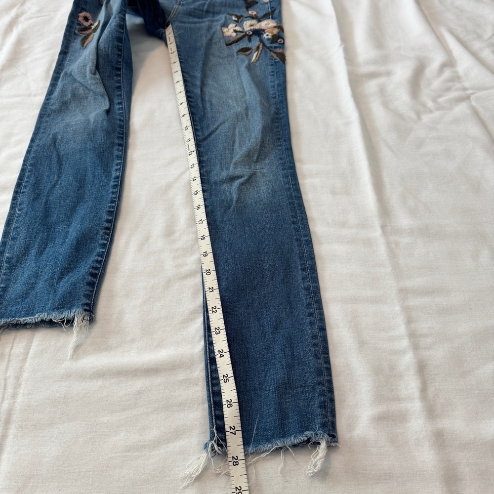 Abercrombie & Fitch Blue Skinny Jeans with Floral Embroidery - Picture 8 of 9